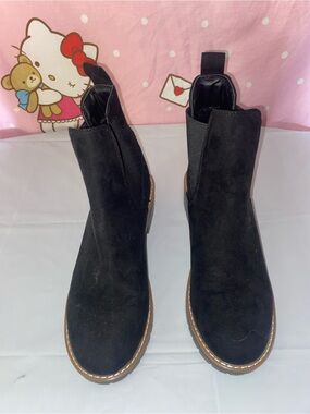 Black Suede Chelsea Boots